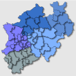 NRW-Karte nach Bezirksregierungen