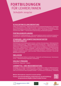 Plakat Fortbildungen für Lehrerinnen und Lehrer 2019/20